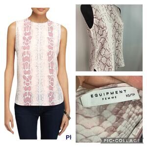 Equipment femme Lyle Snake Print Silk Blouse Size XS